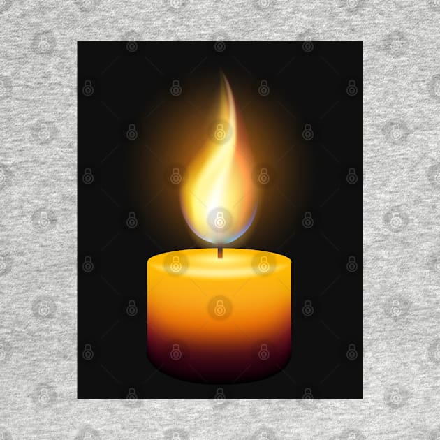 Burning Wax Candle on Black by devaleta